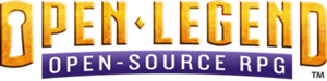 Open Legend Open Source RPG. The “O” in open looks like a keyhole.