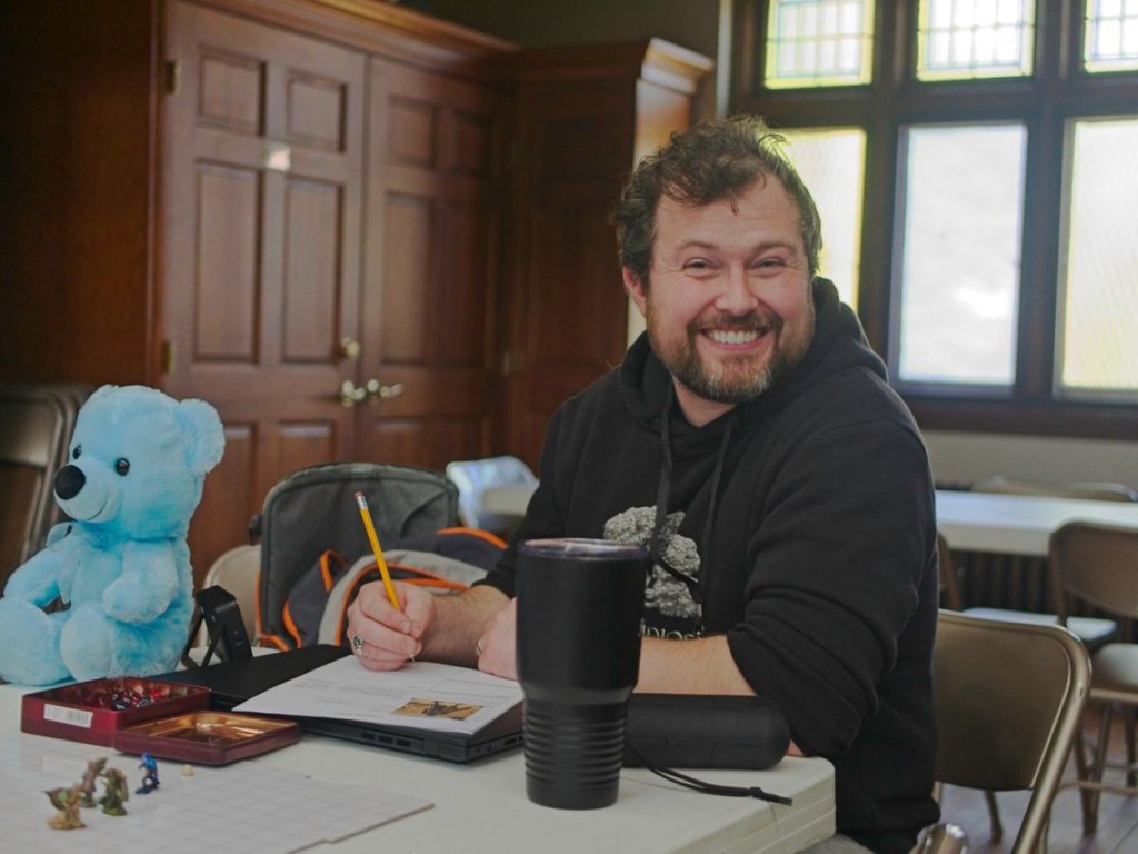 Dan Stacy of Avenue Studios preps for a session of NUTS.