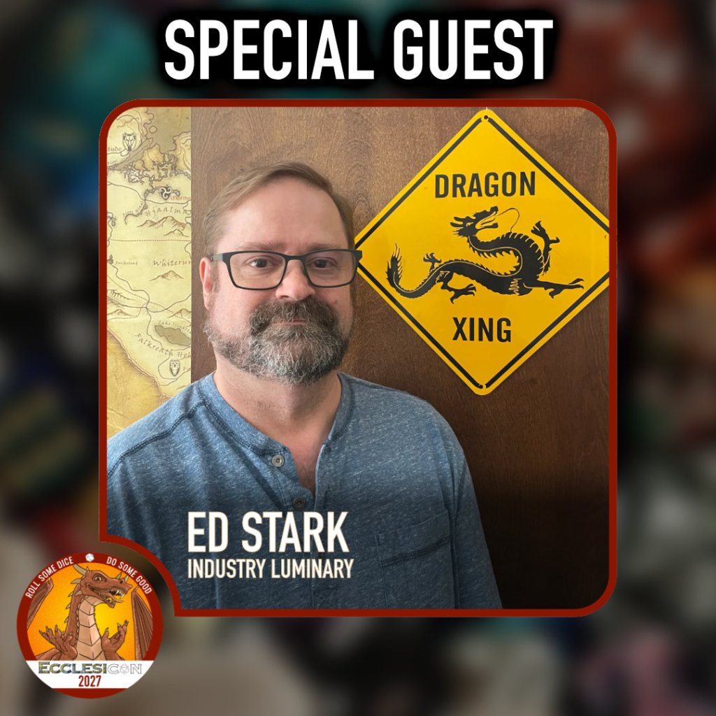 Ed Stark, standing in front of a "Dragon Xing" sign.